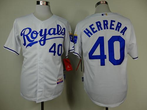 Royals #40 Kelvin Herrera White Cool Base Stitched MLB Jersey - Click Image to Close